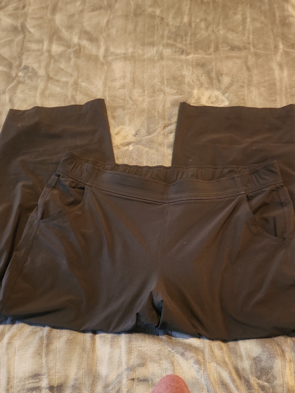 Eddie Bauer Black Women's Active Wide Leg Cropped Pants,  Size Xl